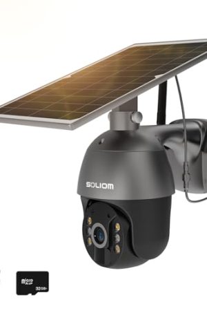 Outdoor Solar Security Camera - Pan Tilt, Spotlight