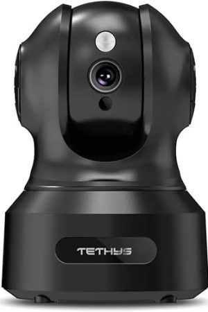 TETHYS Wireless Security Camera 1080P Indoor - Alexa Compatible Smart IP Camera for Home and Business Monitoring