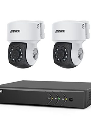 ANNKE 3K Lite Wired H.265+ 8CH Surveillance DVR and 2X 1080p AHD Outdoor CCTV PT Camera - AI Detection