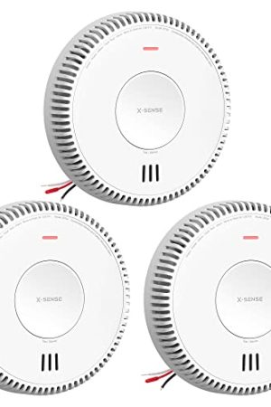 X-Sense Hardwired Smoke and Carbon Monoxide Detector 3-Pack: Intelligent Technology, Interconnected Alarms, Easy Installation