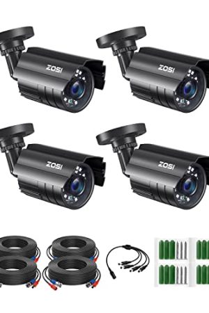 ZOSI 4PK 1920TVL 1080P Security Camera - 3.6mm Lens 2.0MP CCTV Camera for Home Security