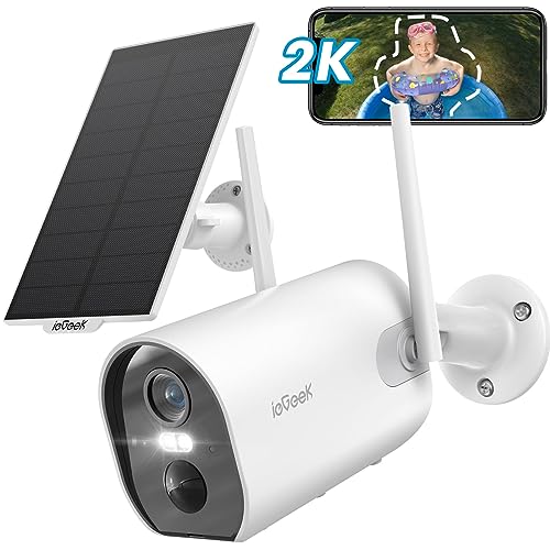 ieGeek 2K Solar Camera Security Outdoor with Spotlight & Siren, AI Detection - Ultimate Wireless Home Security Solution