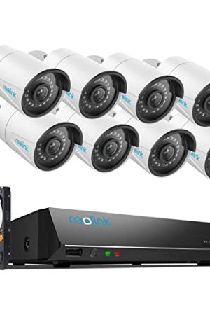 Reolink 16CH 5MP Home Security Camera System - 8 Wired Outdoor Cameras, Plug & Play PoE, Enhanced Recording