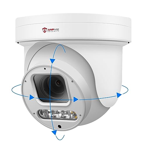 Anpviz 6MP PoE PTZ Camera Outdoor: AI Human/Vehicle Detection, 5X Optical Zoom, Spotlight & Sound Alarm, 2 Way Talk, IP66 Weatherproof