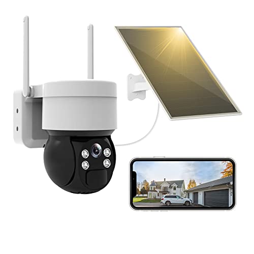 Solar Security Camera Wireless Outdoor | WiFi Battery Surveillance Camera for Home Security | Color Night Vision