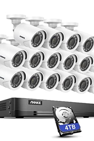 ANNKE Security Camera System - 32 Channel 3K Lite AI DVR, Human/Vehicle Detection, 16pcs 1080P Cameras, Smart Playback