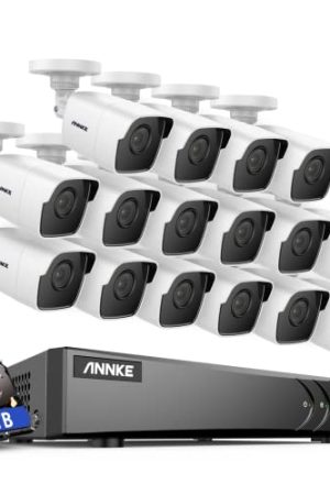 ANNKE 16 Channel 5MP Security Camera Systems - 3K Lite DVR, 6TB HDD, 16 Outdoor Cams, AI Human/Vehicle Detection, Night Vision