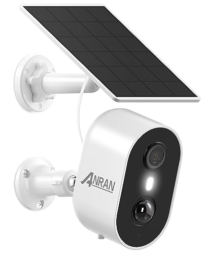 ANRAN 3MP Solar Security Cameras - 2K Color Night Vision, PIR Detection, 2-Way Talk, and Alexa Compatibility