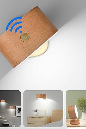 Wooden LED Wall Sconce with Radar Sensor for Customizable Lighting