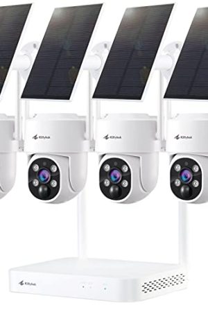 Solar Security Cameras Wireless Outdoor System | 4pcs 2K Ultr Pan Tilt