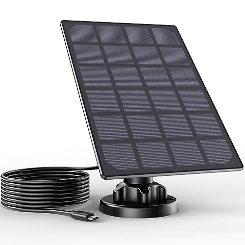 VISION WELL 3W Solar Panel - Continuous Power for Wireless Outdoor Security Camera, Waterproof