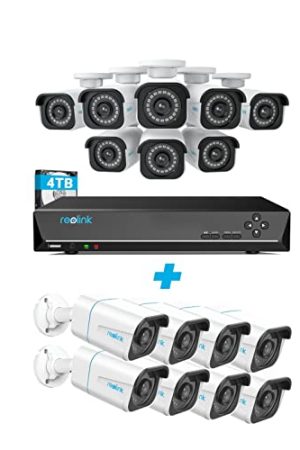 Reolink PoE Commercial Security Camera System Business Bundle - 16 Channel, 16 Camera 8MP, Smart Person/Vehicle Detection, Pre-Installed 16CH NVR with 4TB HDD