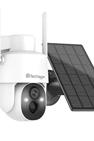 Techage Solar Security Cameras - 360° PTZ, 2K Color Night Vision, and AI Motion Detection for Ultimate Outdoor Protection
