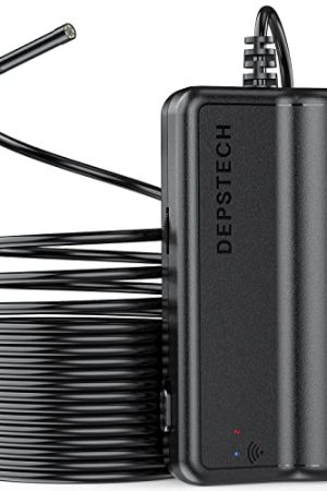 DEPSTECH 5.5mm Wireless Endoscope Camera with 2200mAh Battery - Perfect for iPhone, Android, and Pipeline Inspections
