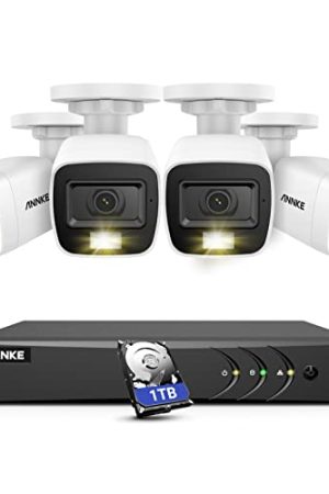 ANNKE 8CH H.265+ Security Camera System - 3K Lite DVR, 4 X 1080P Outdoor CCTV Cameras with Dual Light