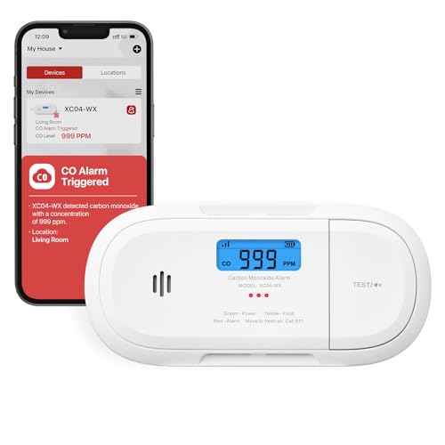 X-Sense Smart Carbon Monoxide Detector: Wi-Fi Connectivity, Real-Time Notifications, and Optional Professional Monitoring