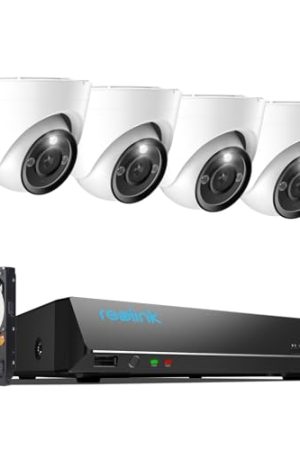 REOLINK RLK8-1200D4-A 12MP PoE Security Camera System - 4pcs H.265 Surveillance IP Cameras