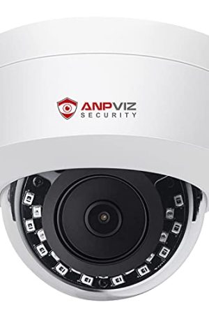 Anpviz 5MP PoE IP Dome Camera - Outdoor Night Vision, Audio/Microphone, and 98ft Weatherproof Protection #IPC-D250W-S