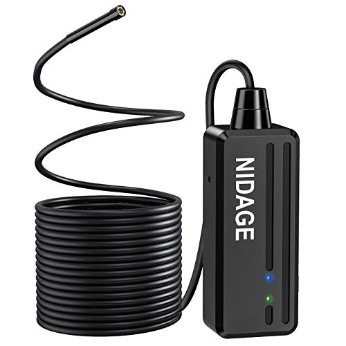 NIDAGE Wireless Endoscope - 5.5mm 2MP, 1080P HD, WiFi Borescope for iPhone, Android, and More (11.5FT)