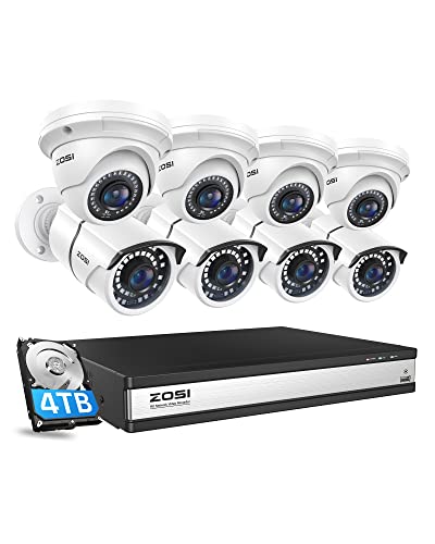 ZOSI 16CH 4K PoE Home Security Camera System - 8MP Cameras, 24/7 Recording, and Remote Access