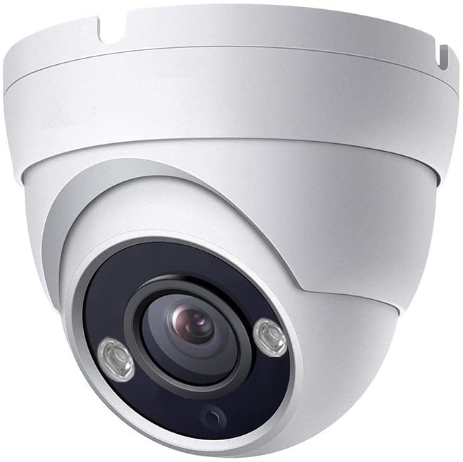 5MP Analog Coax Dome TVI CVI CCTV Surveillance Security Camera – 100° Wide Viewing Angle, 65ft Night Vision, Outdoor