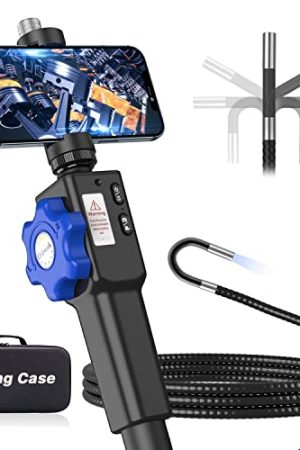 Two-Ways Articulating Borescope, Oiiwak 8.5mm Endoscope Inspection Camera - 1080P HD Waterproof Video Scope Snake Camera for iPhone/Android