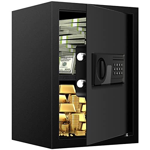 2.5 Cu ft Large Fireproof Safe Box for Home Use - Digital Home Security Safe with Key and Combination, Document Safe Fireproof Waterproof