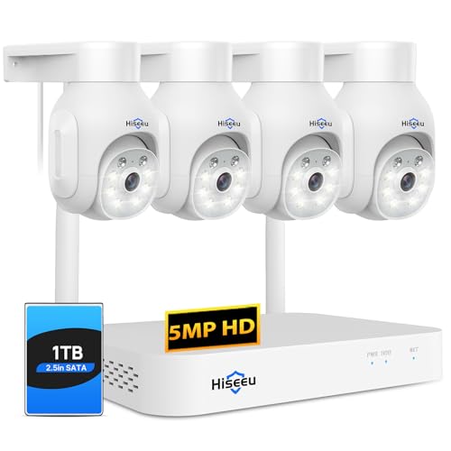 Hiseeu 5MP Wireless PTZ Security Camera System: Safeguard Your Spaces with Smart Surveillance