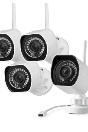 Zmodo 1080p Full HD Outdoor Wireless Camera System - 4 Pack Smart WiFi IP Cameras, Night Vision, Alexa Compatible
