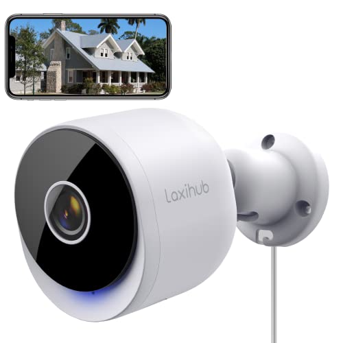 LAXIHUB Outdoor Security Camera - 2K Resolution, Night Vision, Motion Detection, Two-Way Audio, and Alexa Compatibility