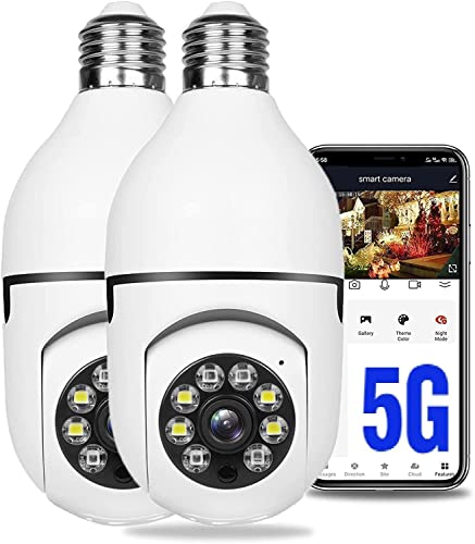 KOWVOWZ 360 Degree Wireless Outdoor Security Cameras - 2.4GHz & 5GHz WiFi Light Bulb Camera