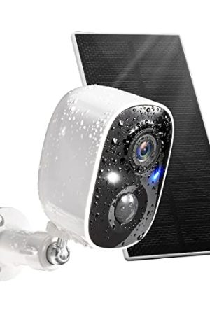 Solar Security Camera Wireless Outdoor - 1080p HD, Night Vision, Motion Detection, 2-Way Talk, IP65 Waterproof