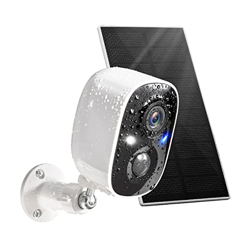 Solar Security Camera Wireless Outdoor - 1080p HD, Night Vision, Motion Detection, 2-Way Talk, IP65 Waterproof