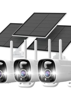 3MP Wireless Solar Camera 3Pack - No Monthly Fee, AI Detection, Color Night Vision
