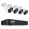ZOSI 1080p H.265+ Camera System: 8CH DVR, 4 Weatherproof Cameras, Night Vision, Motion Detection (No Hard Drive)