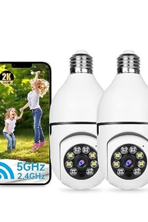 360° Vigilance Hub: Security Camera 2K Light Bulb