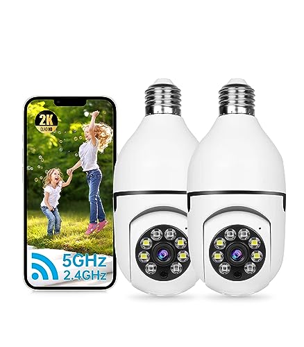 360° Vigilance Hub: Security Camera 2K Light Bulb