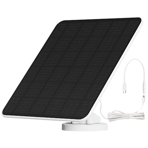 HXVIEW 6W Solar Panel Charger: Efficient Power for Micro USB & USB-C Security Cameras – 360° Adjustable, IP66 Waterproof