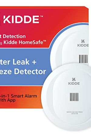 Kidde WiFi Water Leak Detector & Freeze Alarm: Smart Home Protection with App Alerts, Alexa Compatibility - White