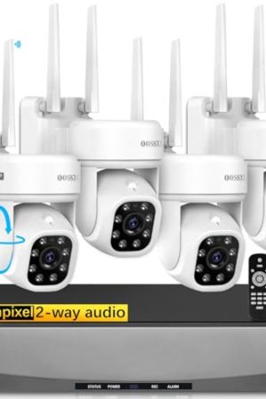 5MP Outdoor Wireless PTZ Security Camera System - 10-Channel Wi-Fi Security NVR System