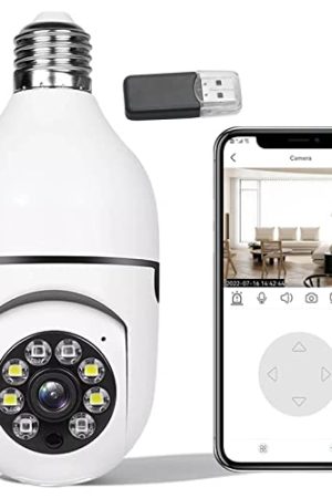 Bulb Camera 2.4GHz WiFi Outdoor/Indoor, HD 1080P