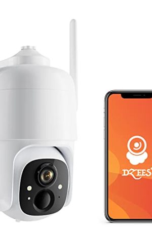 Dzees Wireless Outdoor Camera - 360° PTZ, AI Motion Detection, Color Night Vision, True Wireless Freedom