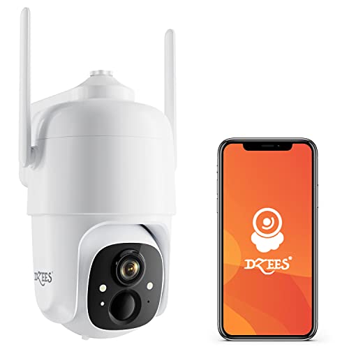 Dzees Wireless Outdoor Camera - 360° PTZ, AI Motion Detection, Color Night Vision, True Wireless Freedom