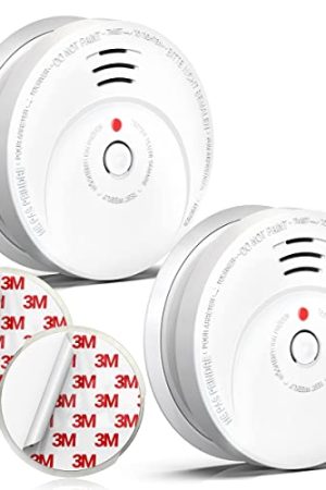 Jemay Smoke Detector - Advanced Photoelectric Technology, Test Button, Low Battery Reminder, 2-Pack AW106