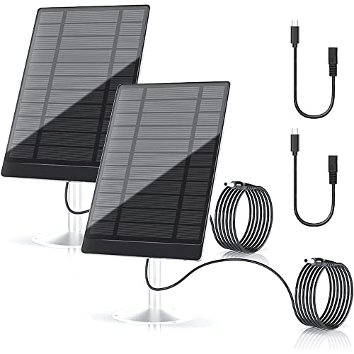 2PCS Waterproof Solar Panels for Wireless Security Cameras - Compatible with Blink, Nest, Ring Stick Up Cam Battery