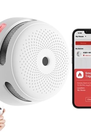 X-Sense Smart Smoke Detector XS01-WX: Wi-Fi Connected Fire Alarm for Real-Time Notifications and 24/7 Monitoring - 1-Pack