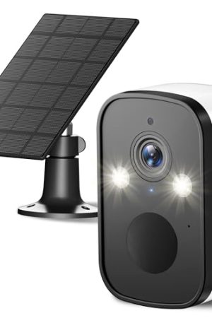 TIEJUS Wireless Outdoor Camera - 2K Resolution, Solar Powered, and DIY Alarm Sounds