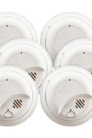 First Alert 9120B Hardwired Smoke Detector 6-Pack - Reliable Alarm System with Battery Backup