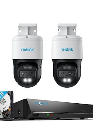 REOLINK 4K PTZ Security Cameras System - Outdoor IP PoE Cameras with Trackmix, 6X Hybrid Zoom