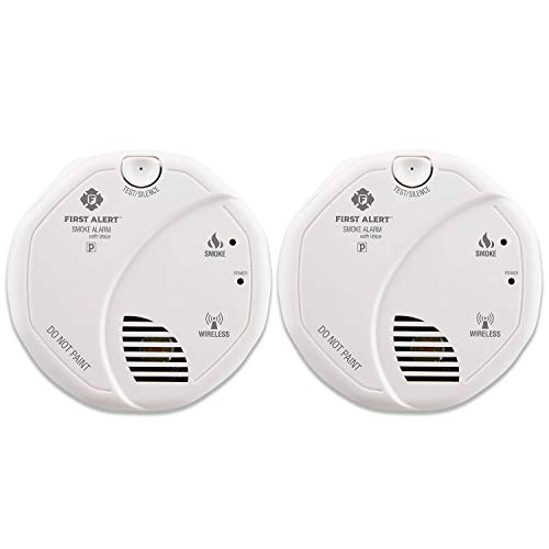 First Alert SA511CN2-3ST Wireless Smoke Alarms: Battery Operated, Voice Location, Pack of 2 (WHITE)